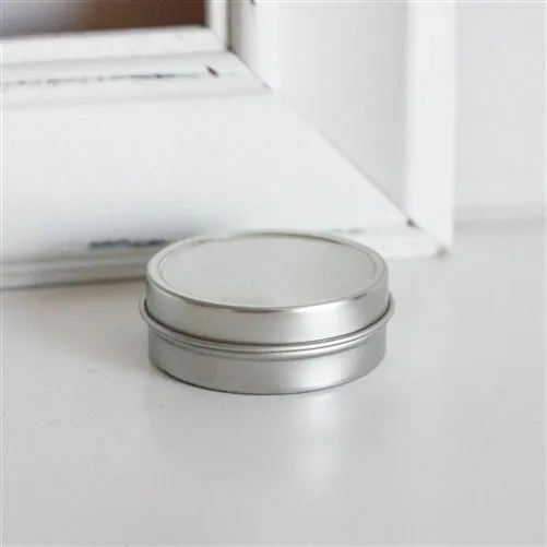 1 oz Silver Shallow Metal Tin with Slip Cover Lid