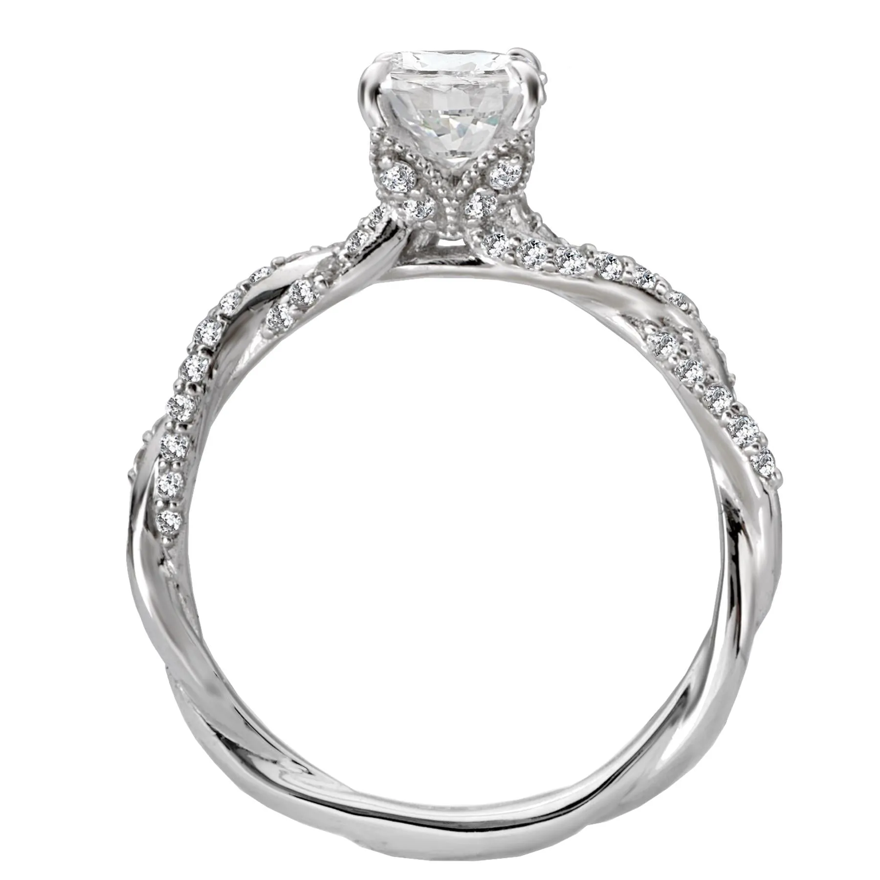 14KT Gold 1 1/4 CTW Oval Diamond Twist Ring