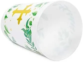 16 oz Plastic Religious Tumbler Cups, Baptism Party Supplies (16 Pack)