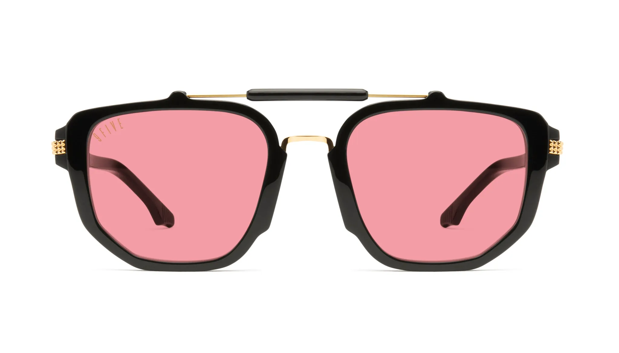 9FIVE Lawrence Black & 24K Gold Sunglasses