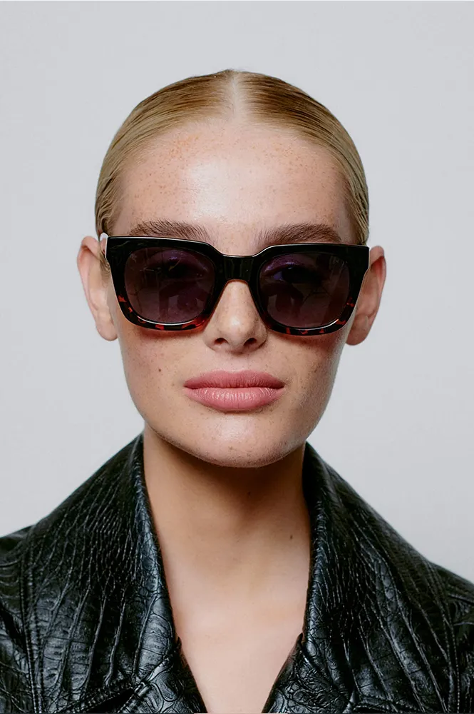 A Kjaerbede Nancy Black Demi Tortoise Sunglasses