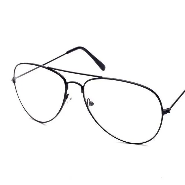 Aviation Gold Frame Sunglasses Female Classic Eyeglasses Transparent Clear Lens Optical Women Men glasses Pilot Style