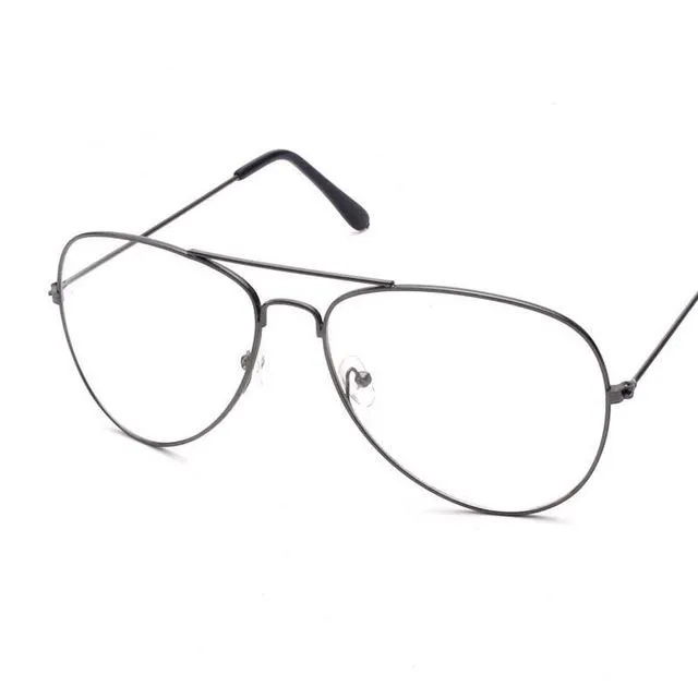 Aviation Gold Frame Sunglasses Female Classic Eyeglasses Transparent Clear Lens Optical Women Men glasses Pilot Style
