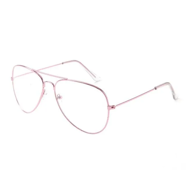 Aviation Gold Frame Sunglasses Female Classic Eyeglasses Transparent Clear Lens Optical Women Men glasses Pilot Style