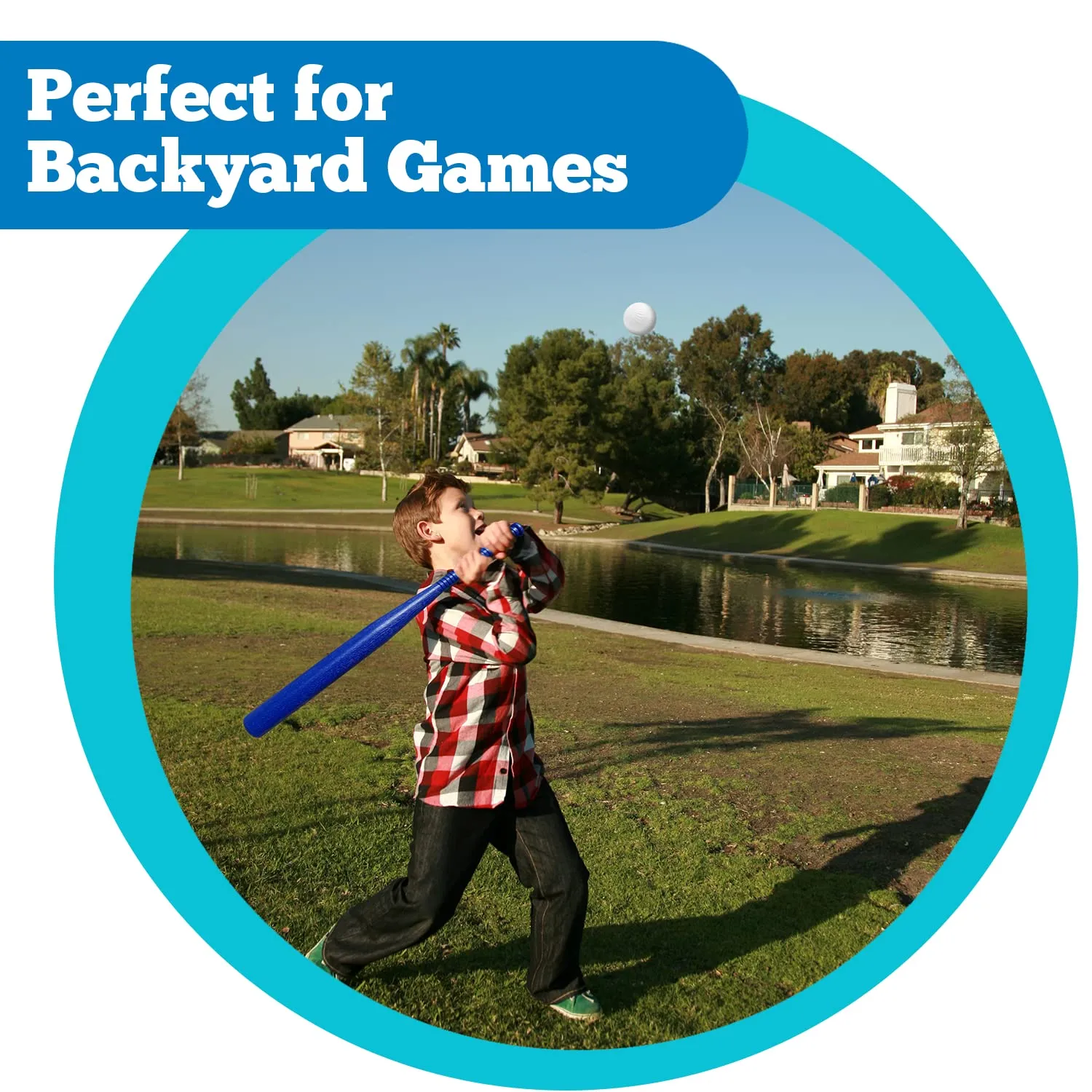 Backyard Plastic Baseball Set | (2) 32" Plastic Baseball Bats & (6) Plastic Baseballs | Great for Backyard Games & Parties
