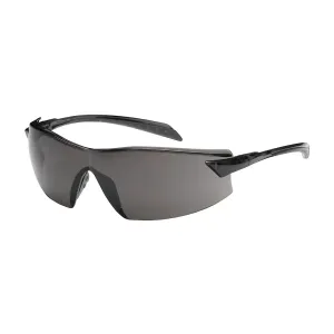 Bouton Optical 250-45-0021 Rimless Safety Glasses with Gray Temple, Gray Lens and Anti-Scratch / Anti-Fog Coating