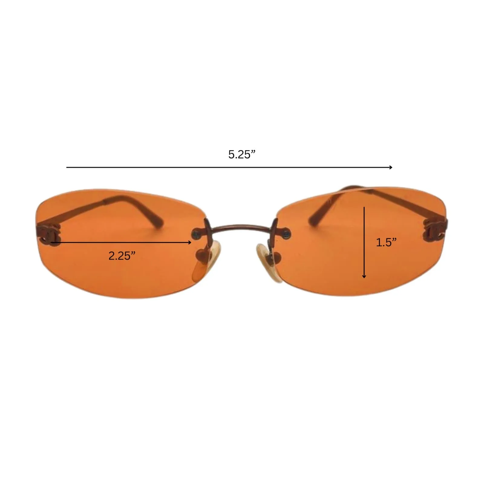 Chanel Brown Orange Metal Sunglasses