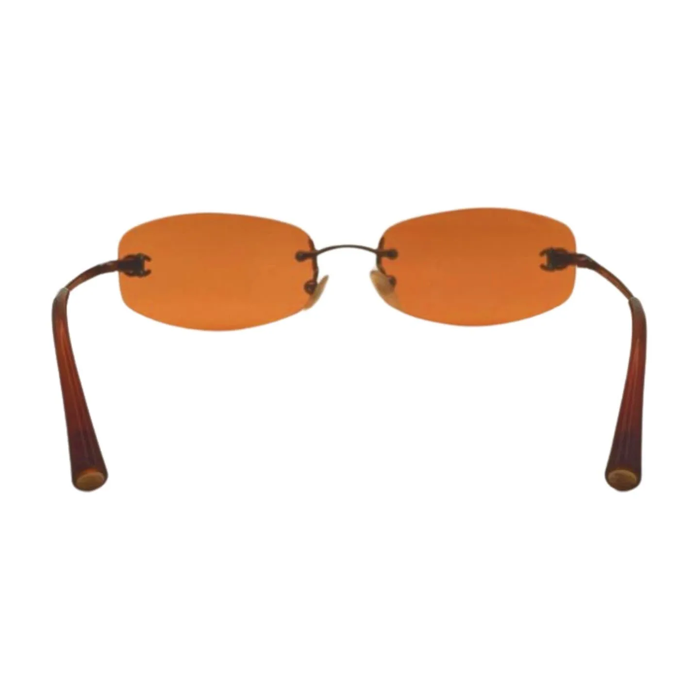 Chanel Brown Orange Metal Sunglasses