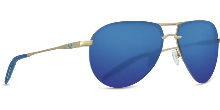 Costa Del Mar Helo Sunglasses - Matte Champagne Deep Blue/Turquoise/Green Mirror 580P