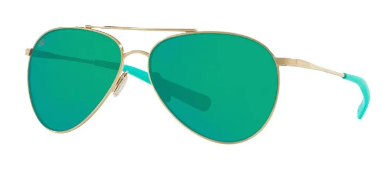 Costa Del Mar Piper Shiny Gold Frame - Green Mirror 580 Glass Lens - Polarized Sunglasses