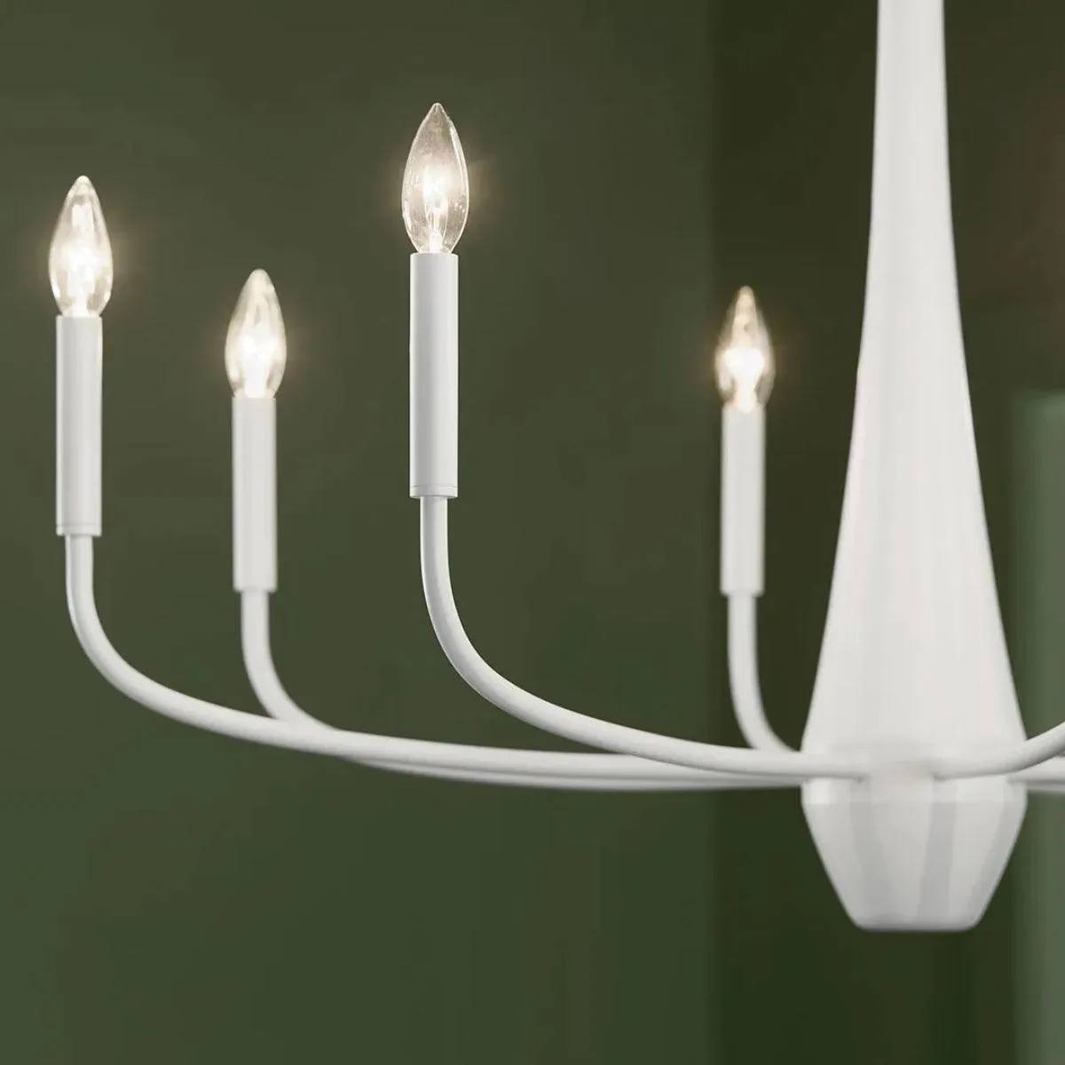 Deela 36" 8-Light Chandelier 1-Tier, White Finish