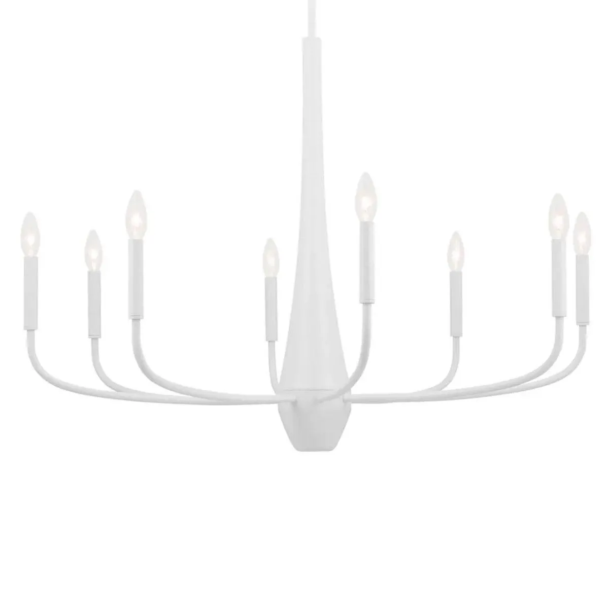 Deela 36" 8-Light Chandelier 1-Tier, White Finish