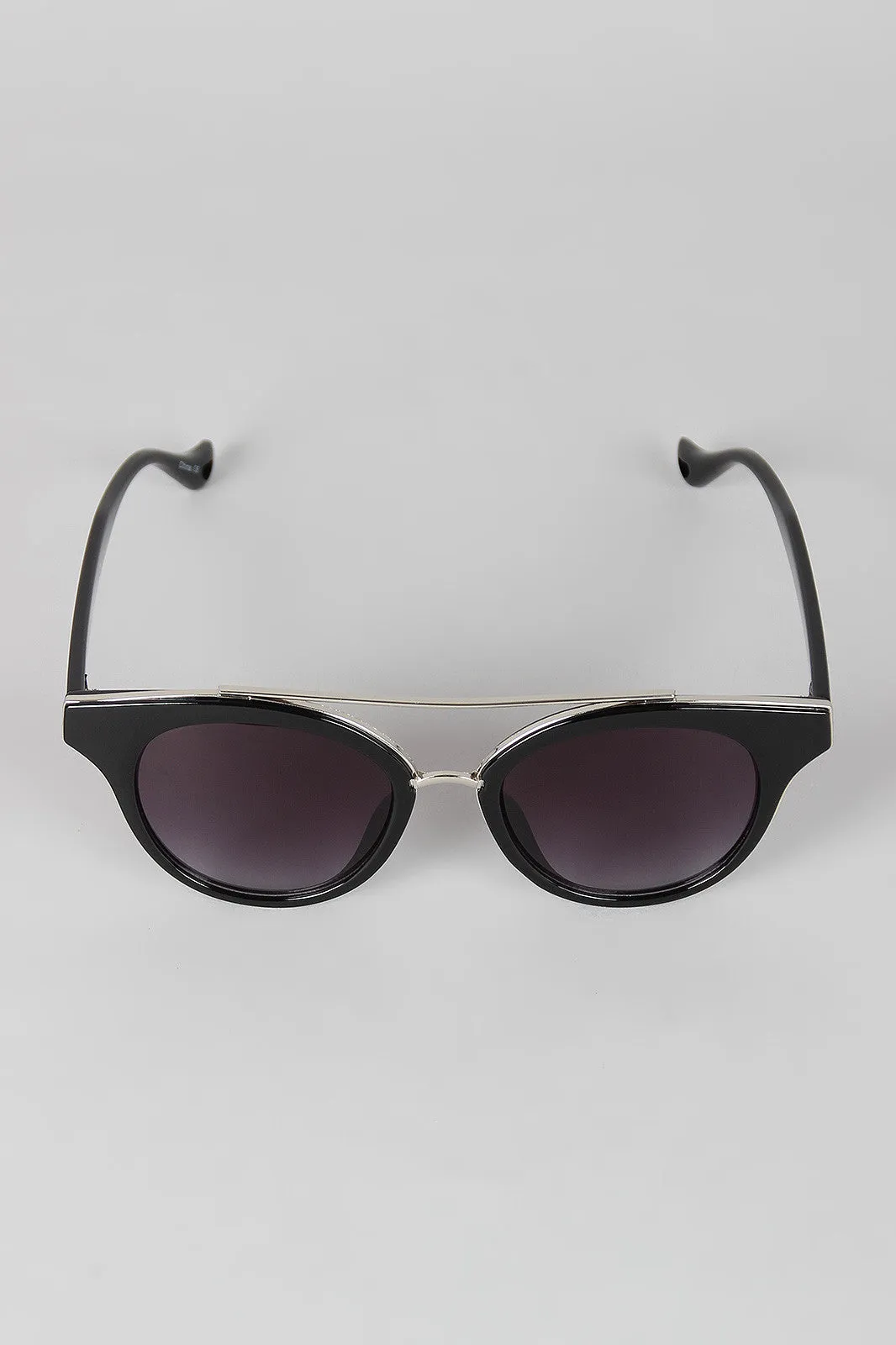 Double Bridge Contrast Cat Eye Sunglasses