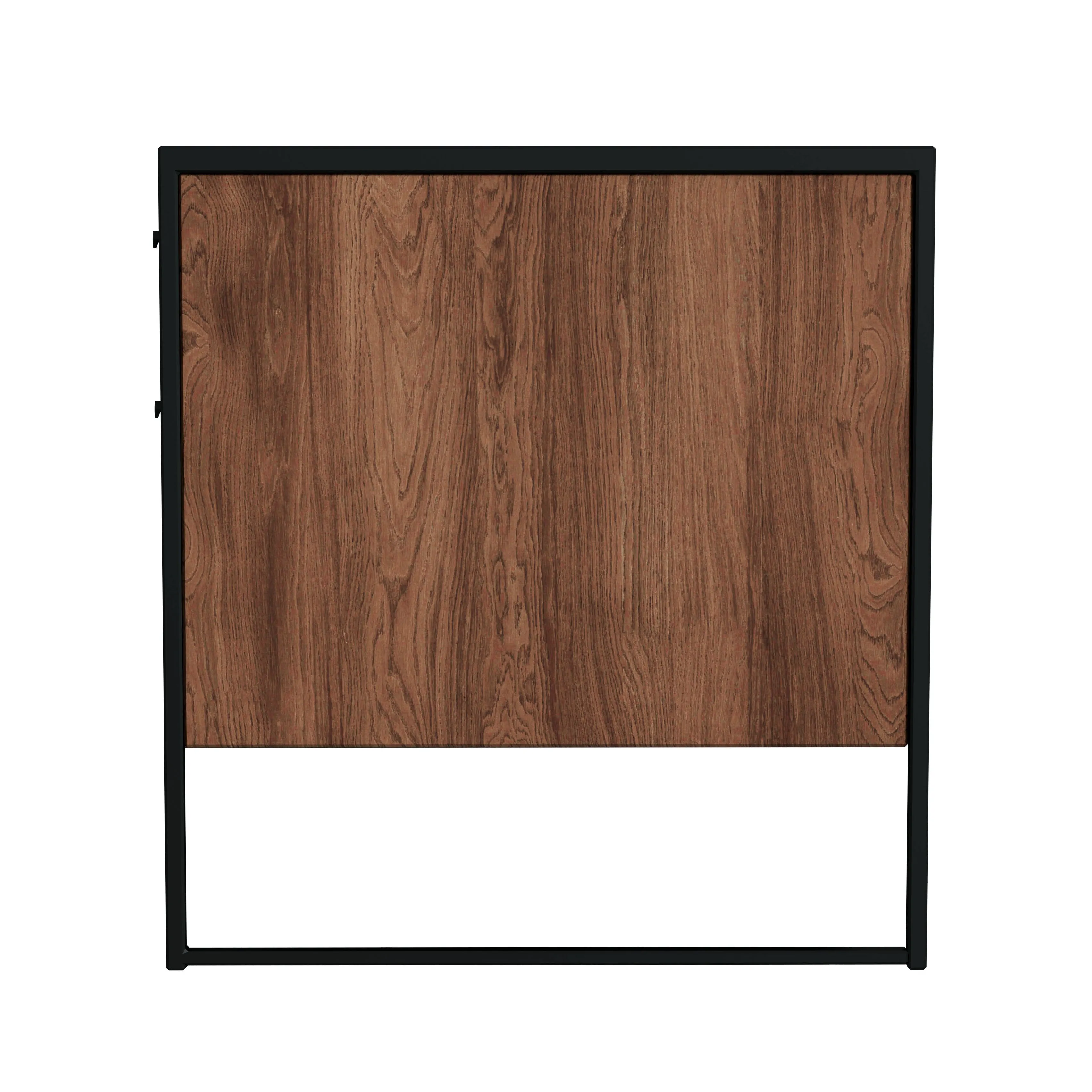 Drake 2 Drawer Iron and Wood Writing Desk in Medium Brown  5573421