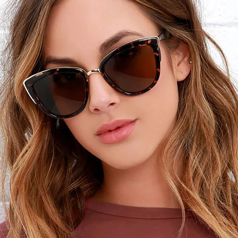 Driving Outdoor Cat Women's Personality Frame New Sun Design Brand Small Eye Eyewear Sunglasses