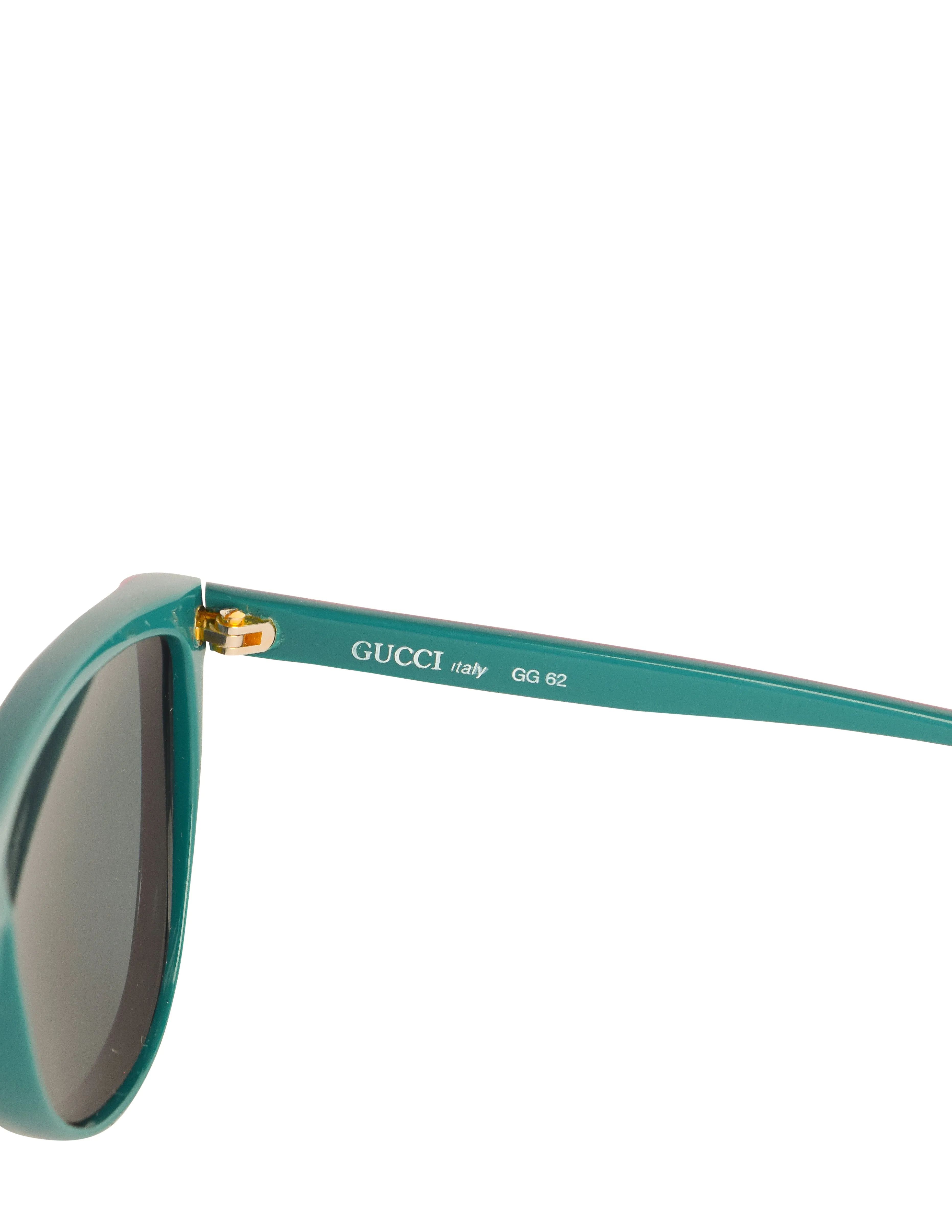 Gucci Vintage 1980s Green Red GG62 Sunglasses