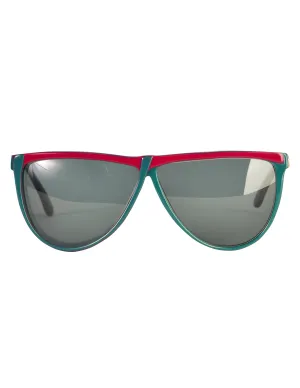 Gucci Vintage 1980s Green Red GG62 Sunglasses