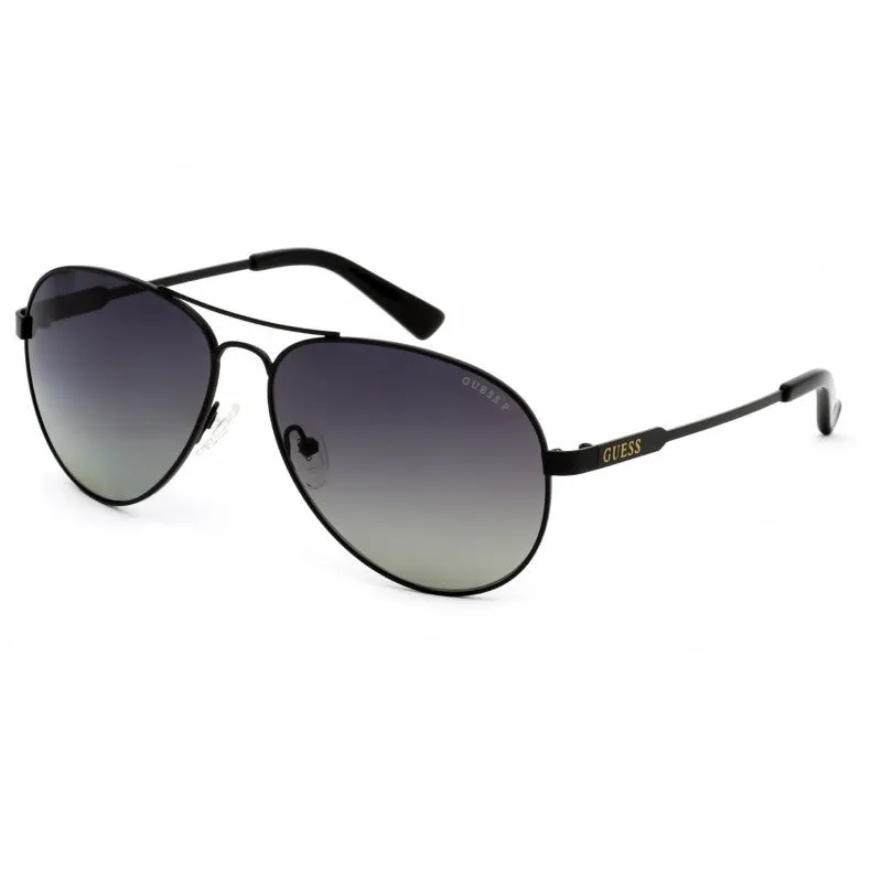 Guess Pilot Unisex Matte Black Smoke Polarized Sunglasses
