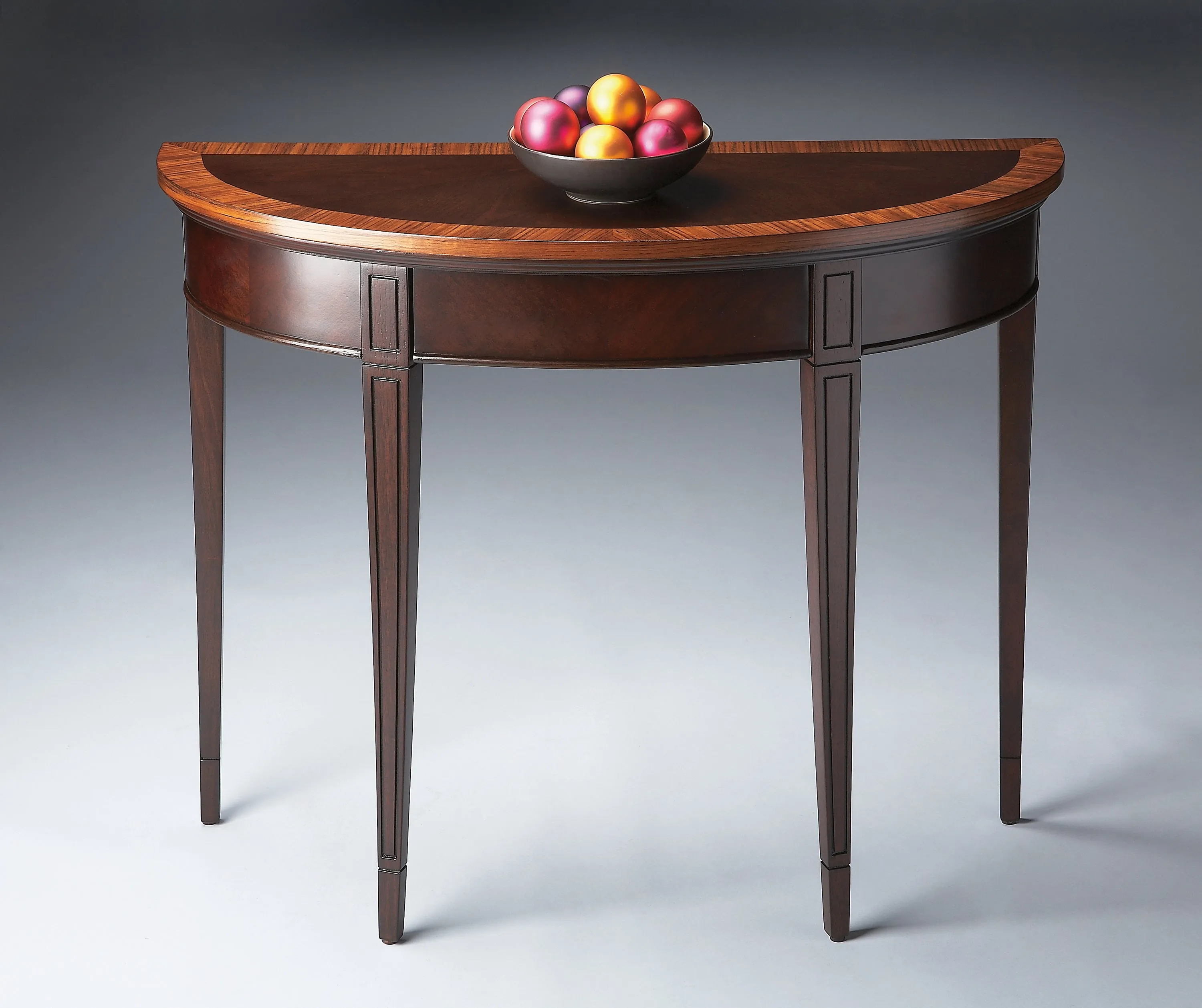 Hampton Nouveau Demilune Console Table in Dark Brown  1533211
