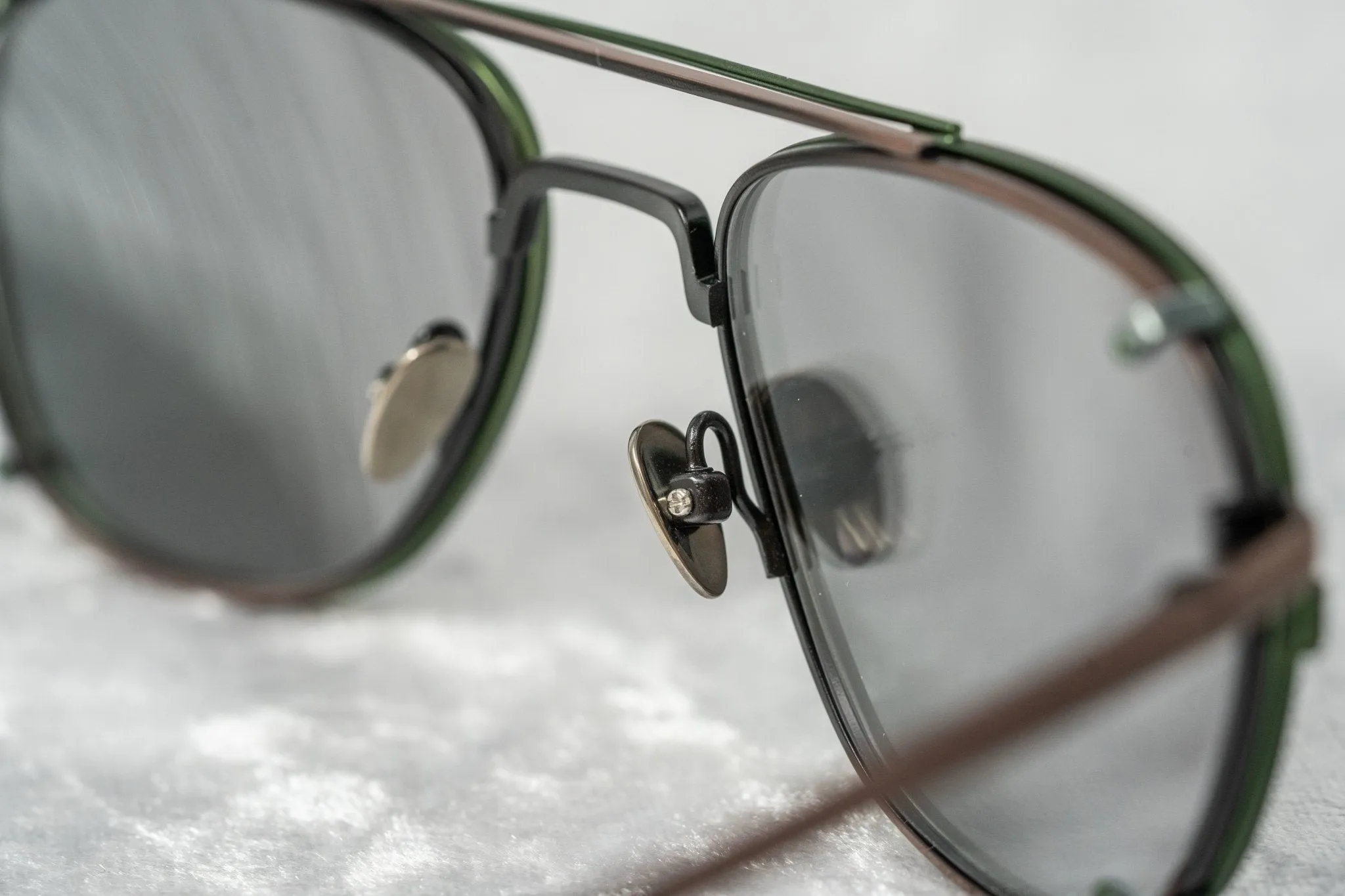 Kris Van Assche Sunglasses Rectangular Matte Bronze and Green
