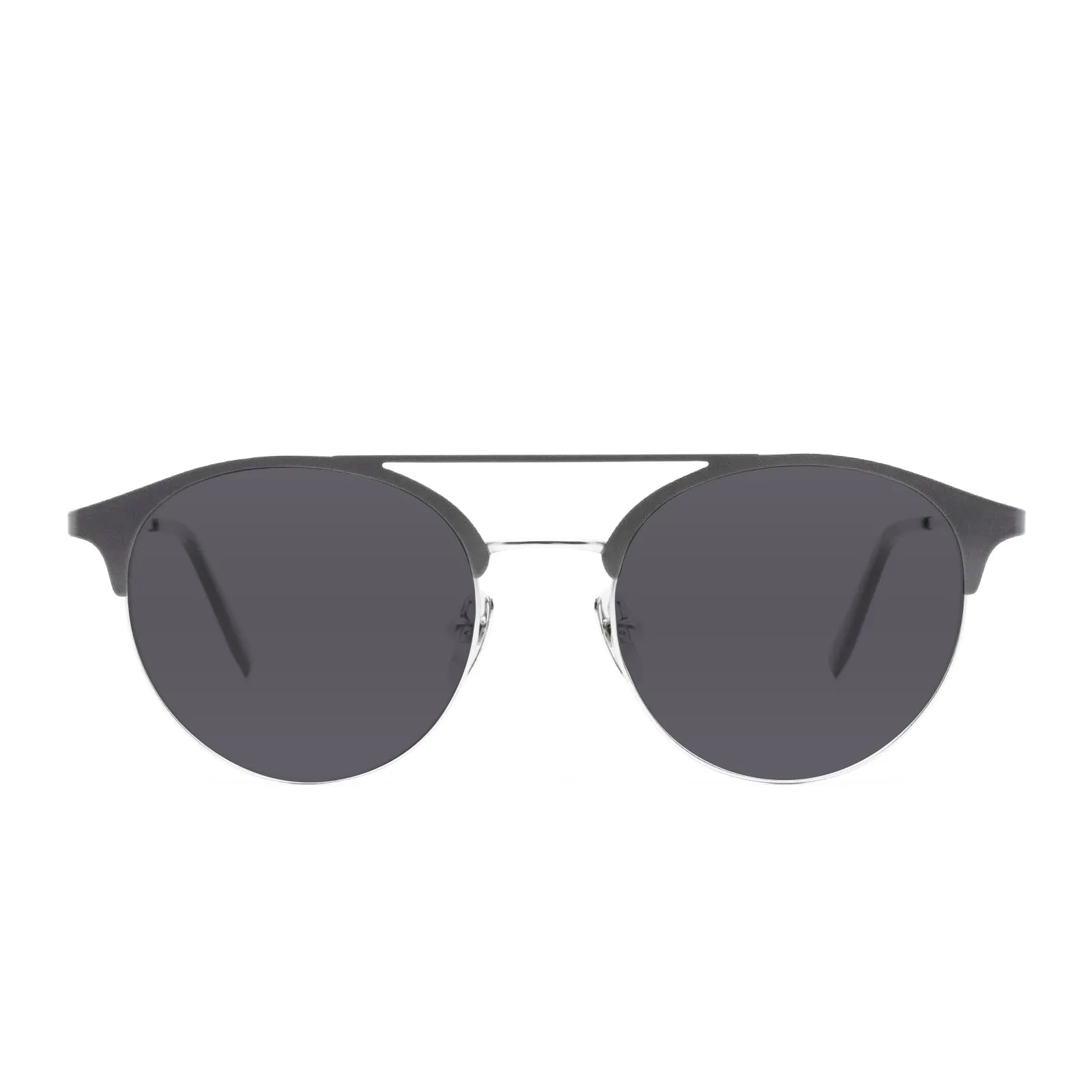 LEXI - SILVER   MATTE DARK GREY  CLEAR GLASSES