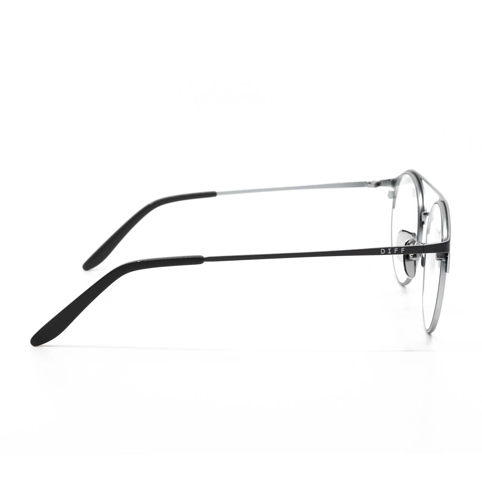 LEXI - SILVER   MATTE DARK GREY  CLEAR GLASSES