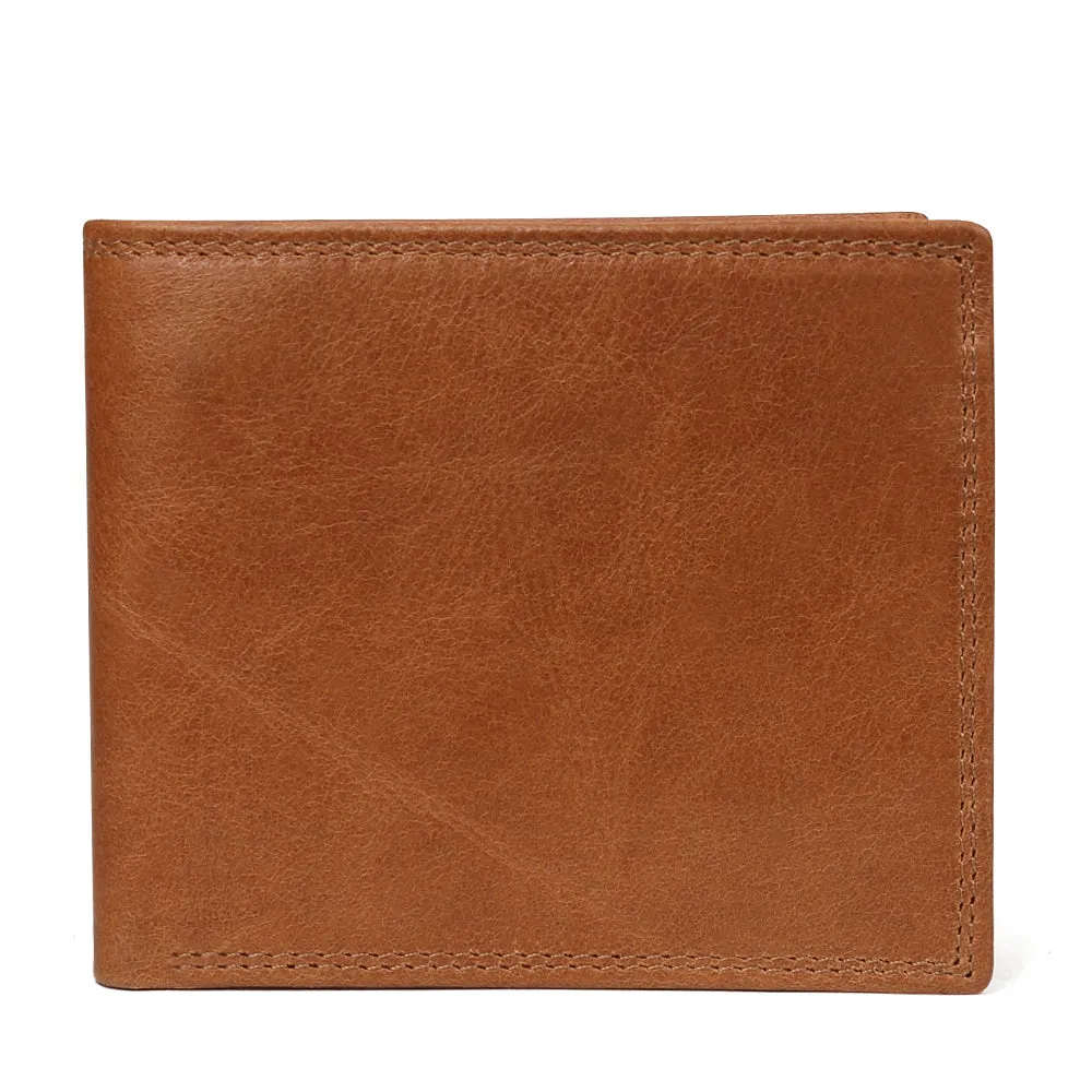 Men's short leather wallet RFID anti-magnetic head layer cowhide fashion casual wallet