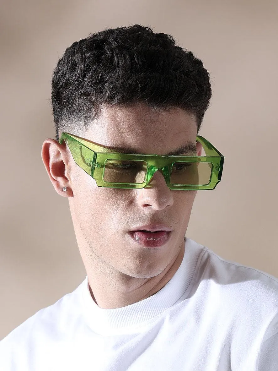 Moya Rectangular Sunglass Green