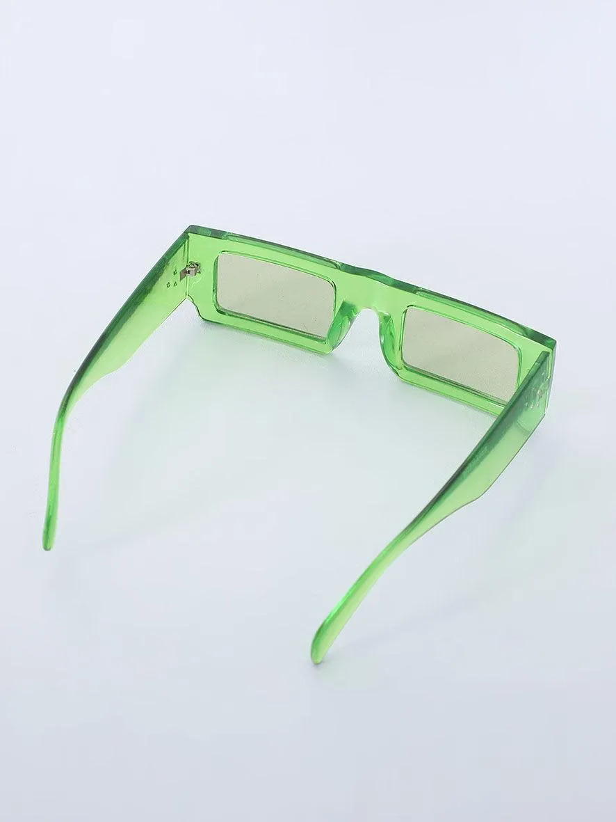Moya Rectangular Sunglass Green