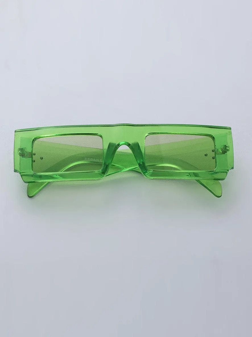 Moya Rectangular Sunglass Green