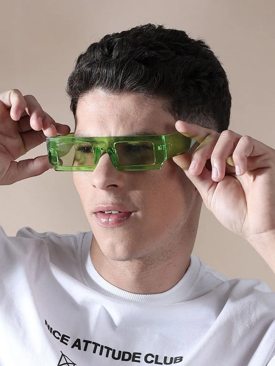 Moya Rectangular Sunglass Green