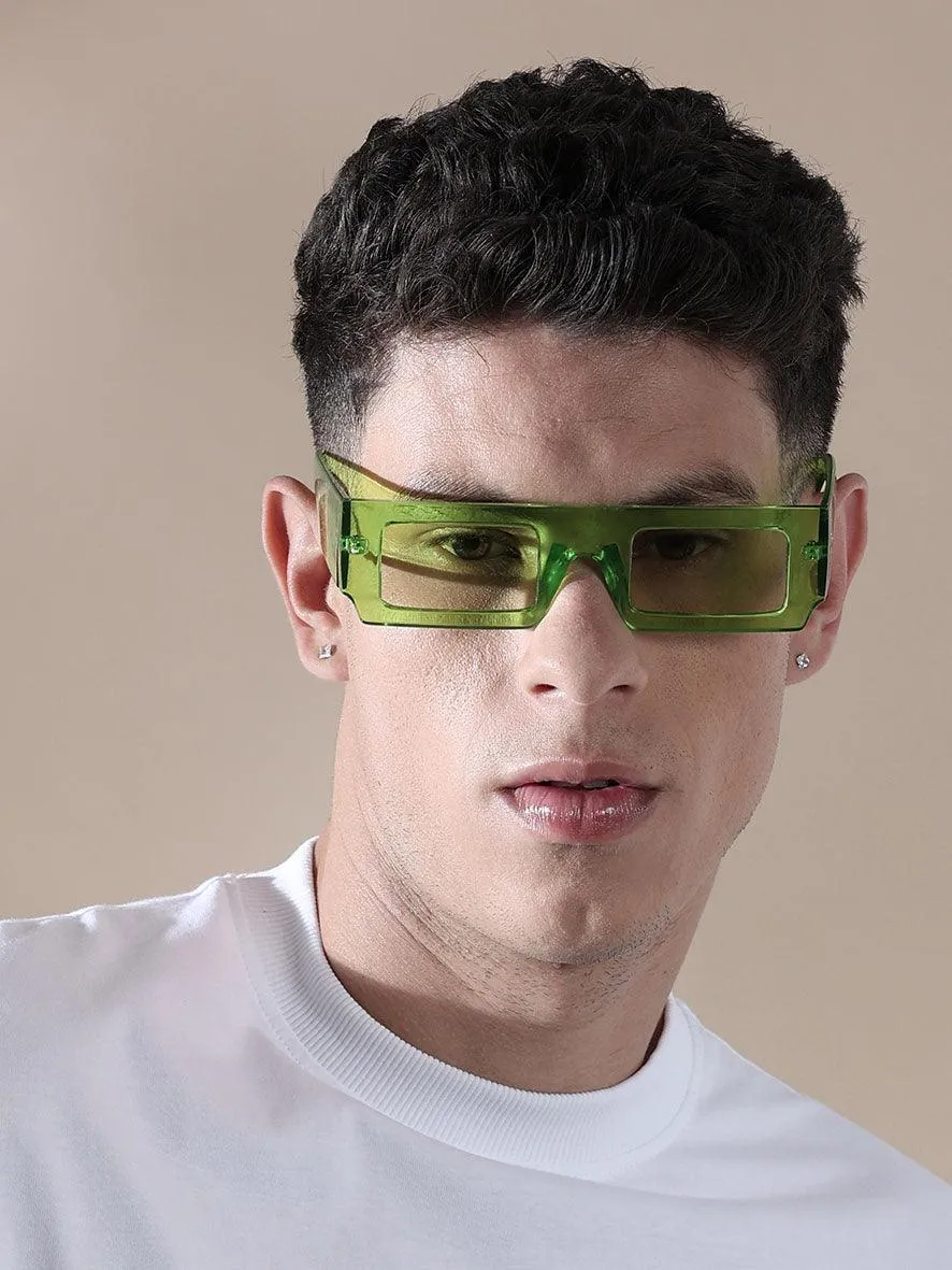 Moya Rectangular Sunglass Green