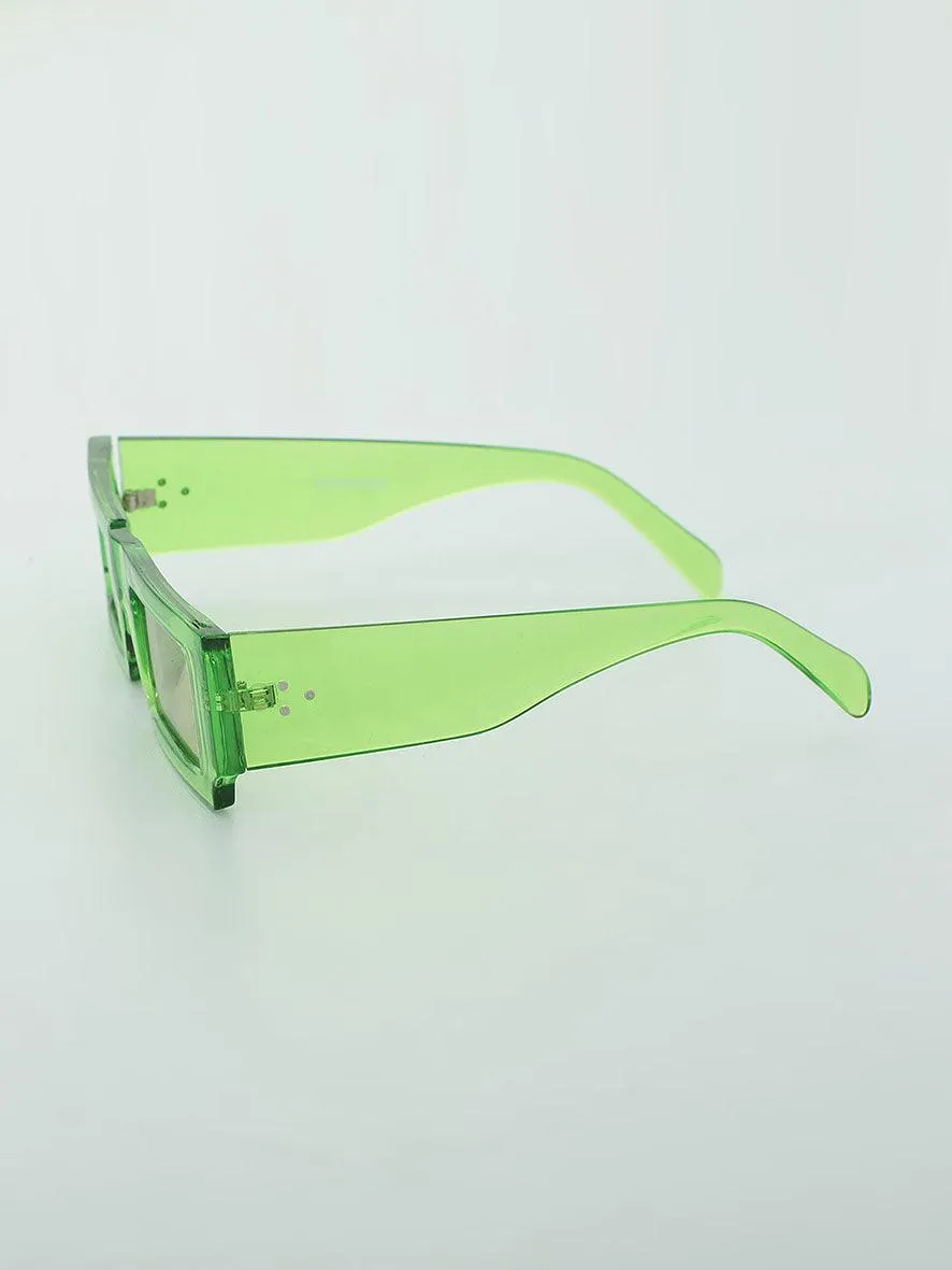 Moya Rectangular Sunglass Green