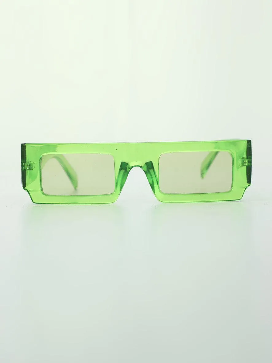 Moya Rectangular Sunglass Green