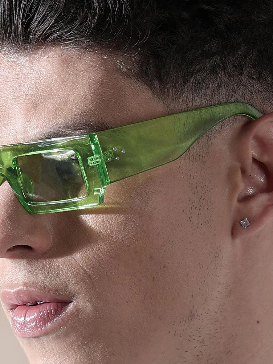 Moya Rectangular Sunglass Green
