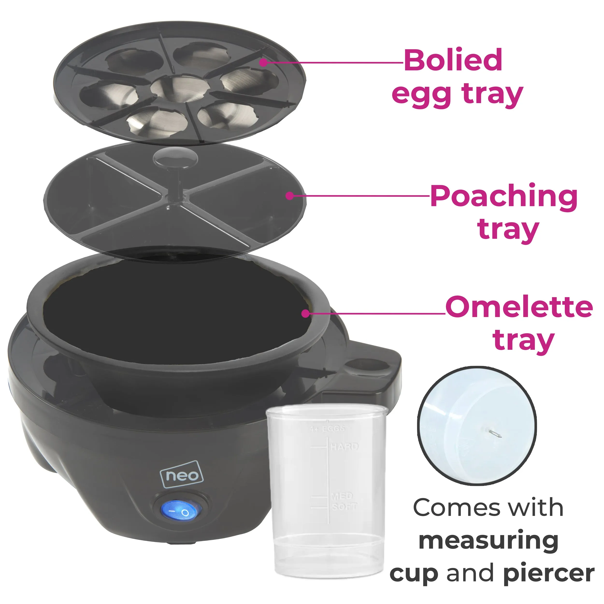 Neo Copper Electric Egg Boiler Poacher and Steamer