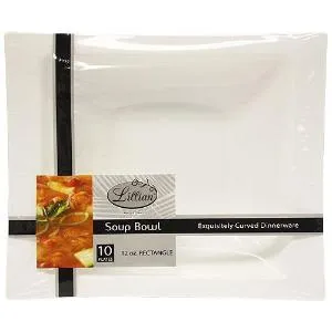 Pearl 12 oz Rectangular Plastic Soup Bowls (Case Qty: 120)