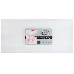 Pearl 13" x 6.25" Rectangular Plastic Condiment Trays - 3 Pack (Case Qty: 72)