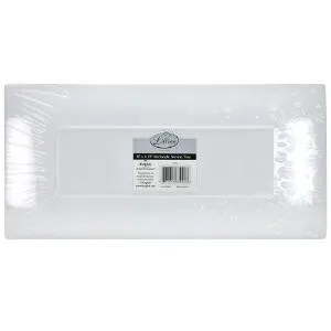 Pearl 13" x 6.25" Rectangular Plastic Condiment Trays - 3 Pack (Case Qty: 72)