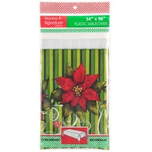 Poinsettia Wreath - 54" x 96" Tablecover (Case Qty: 72)