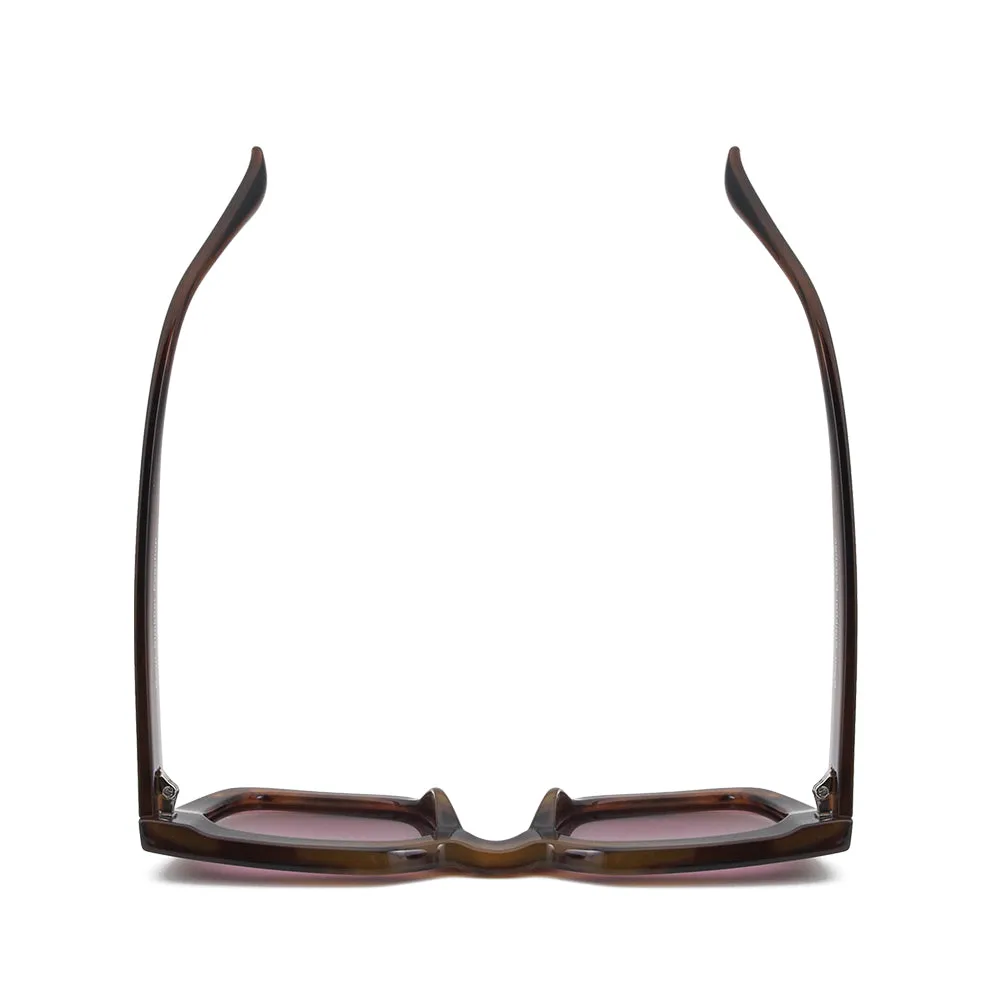 POLLY | Striped Brown | Pink Polarized Lens