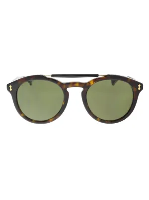 Round Sunglasses Havana /Green Lens