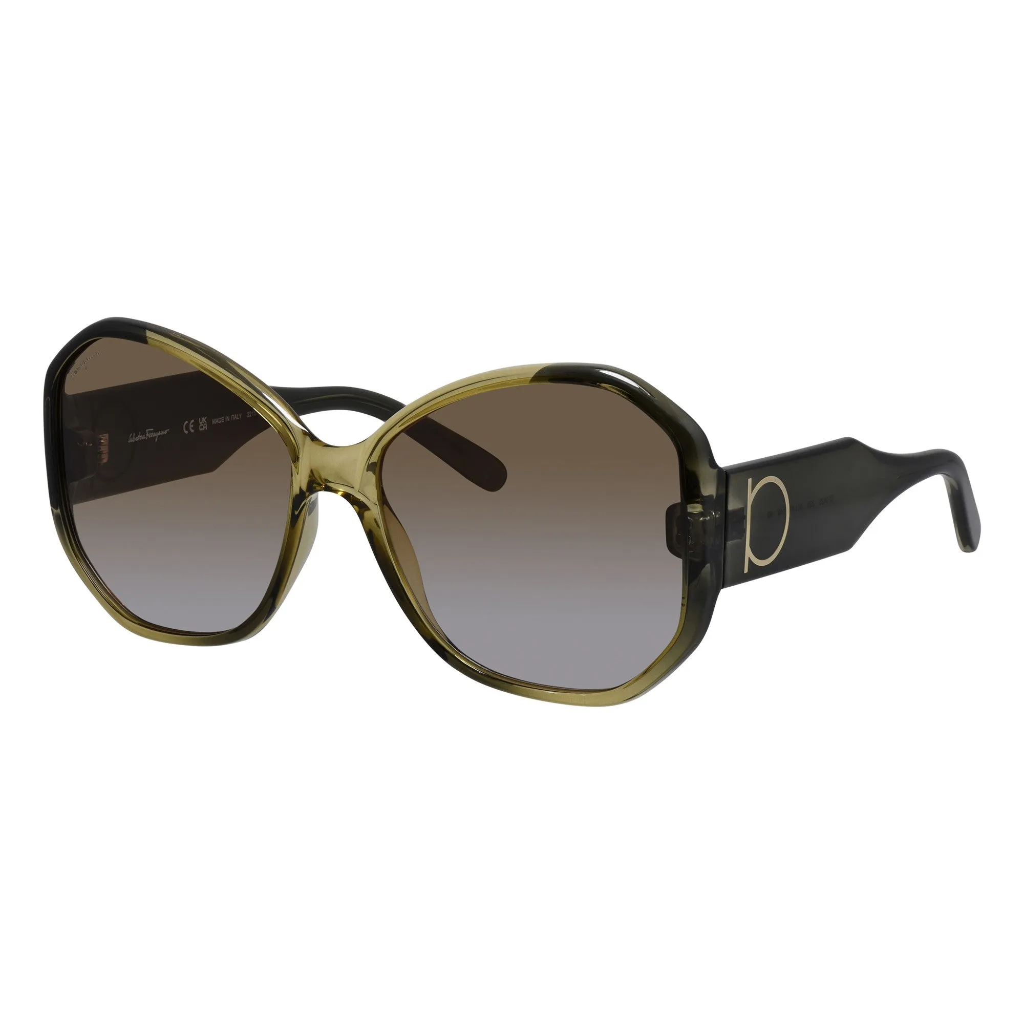 Salvatore Ferragamo Women Khaki Brown Sunglasses SF_942S_326_61mm