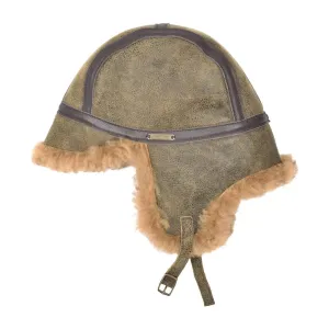Premium Tan Sheepskin Aviator Hat for Ultimate Warmth and Style