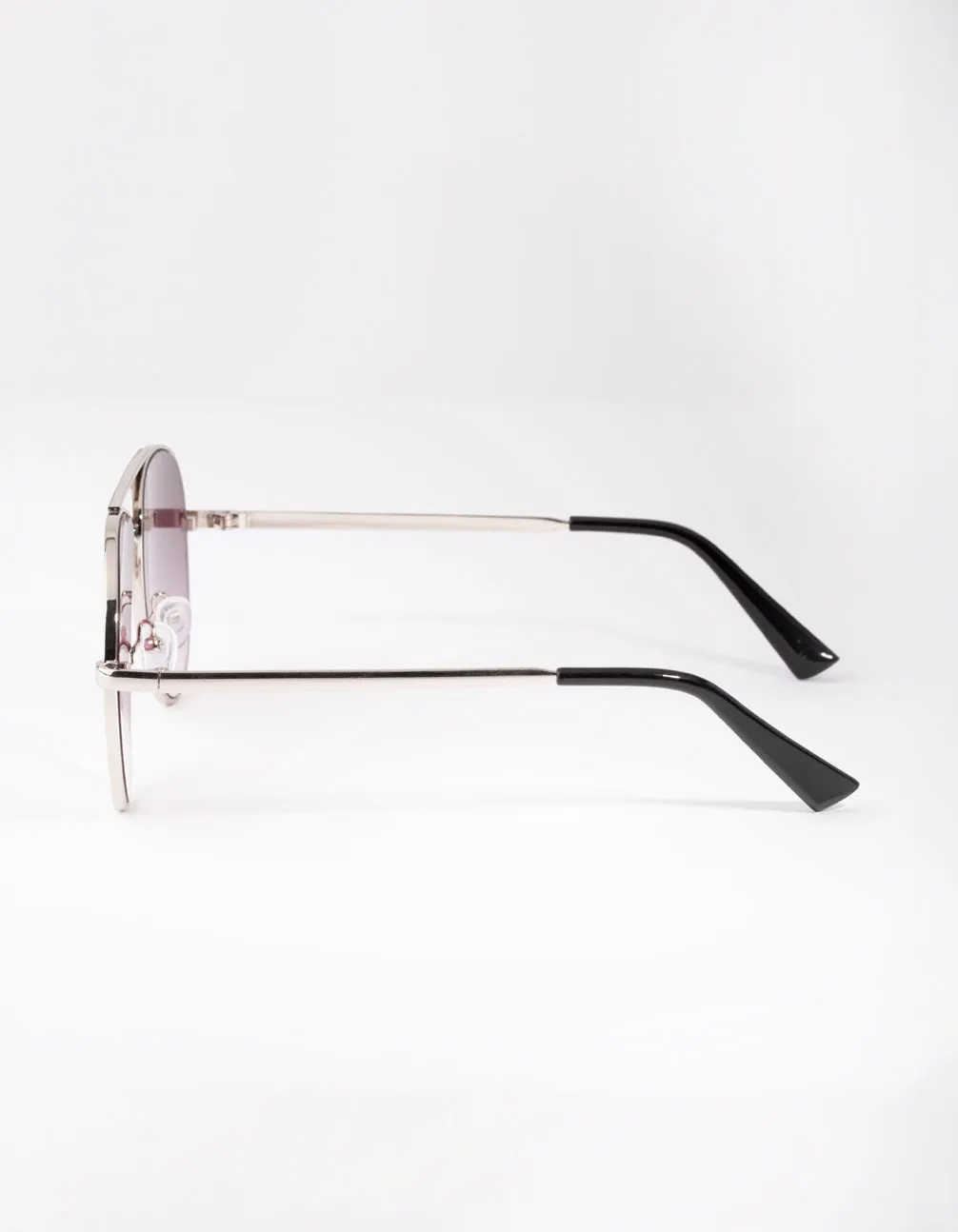 Silver Purple Aviator Sunglasses