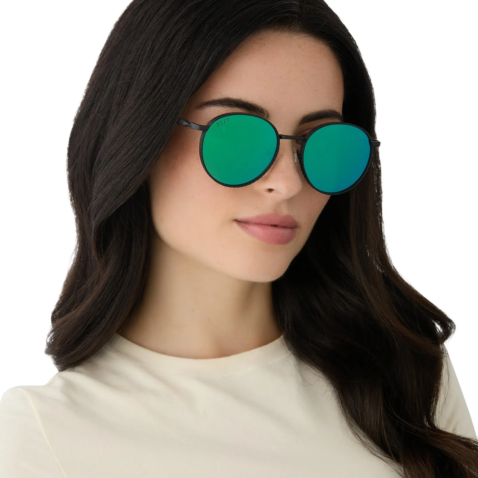 SNAPE™️ - MATTE BLACK METAL   GREEN MIRROR SUNGLASSES