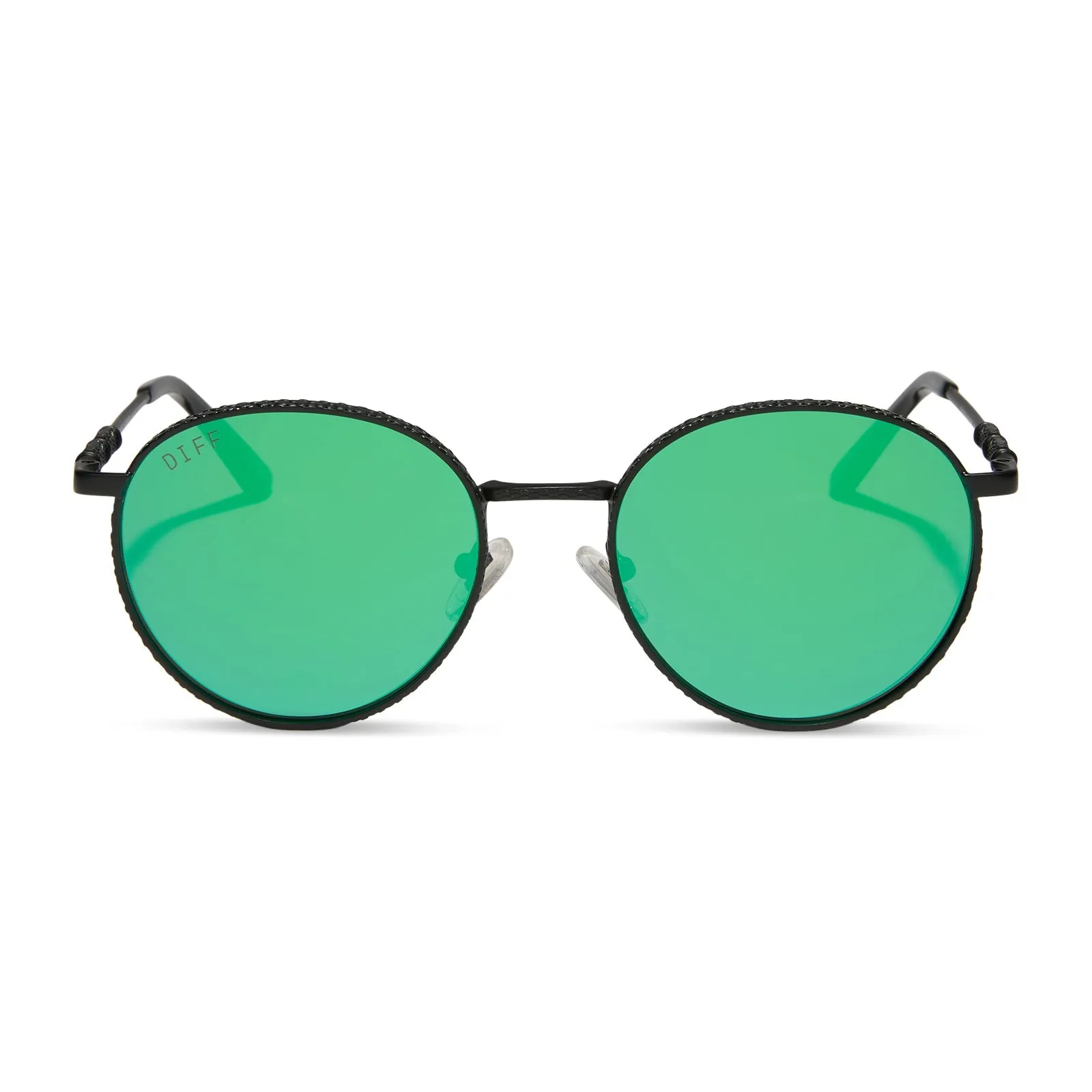 SNAPE™️ - MATTE BLACK METAL   GREEN MIRROR SUNGLASSES