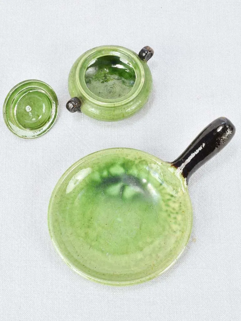 Sugar bowl and plate with long handle - Dieulefit