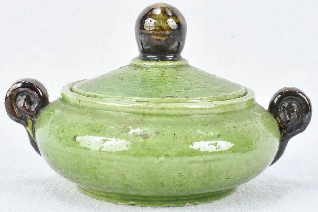 Sugar bowl and plate with long handle - Dieulefit