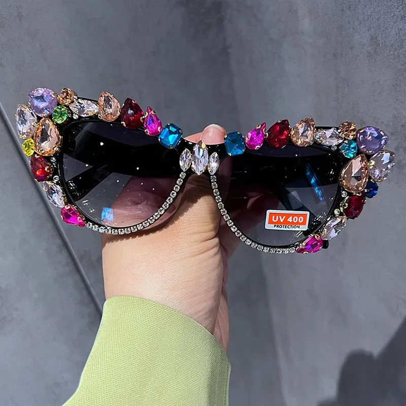 TEEK - Crystal Cut Cateye Sunglasses